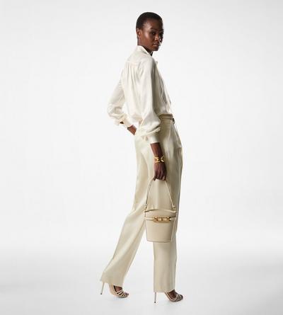 SILK AND WOOL TWILL TAILORED PLEATED PANTS image number 2