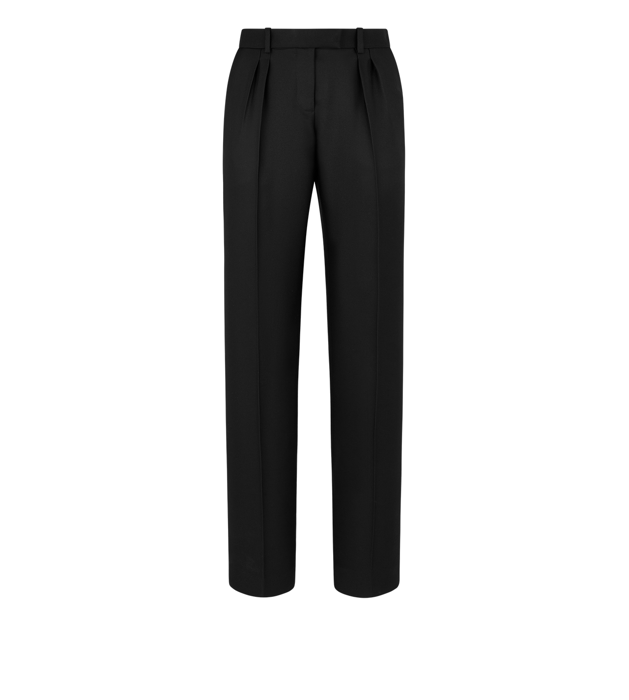 WOOL SILK TWILL TAILORED PLEATED PANTS image number 0