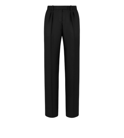 WOOL SILK TWILL TAILORED PLEATED PANTS image number 0