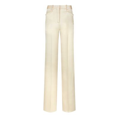 SILK AND WOOL TWILL TAILORED BOOT CUT PANTS image number 0