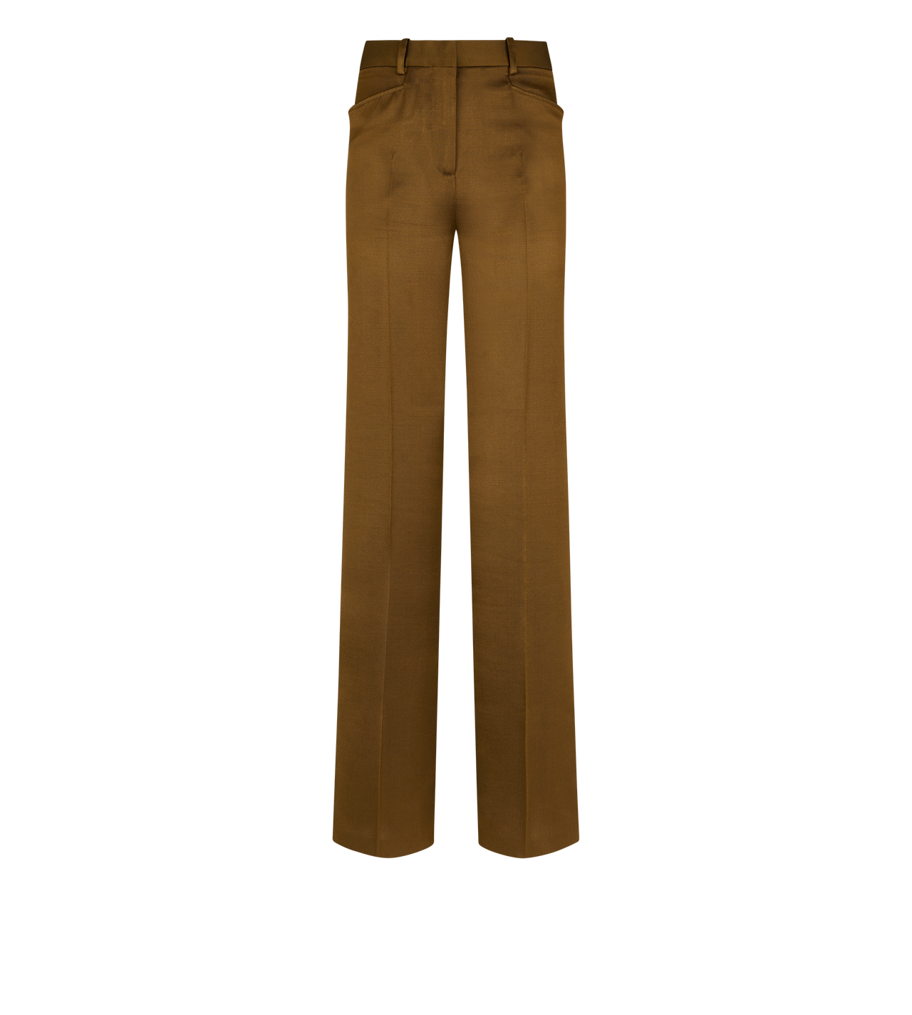SILK AND WOOL TWILL TAILORED BOOT CUT PANTS image number 0