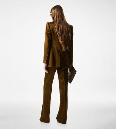 SILK AND WOOL TWILL TAILORED BOOT CUT PANTS image number 2