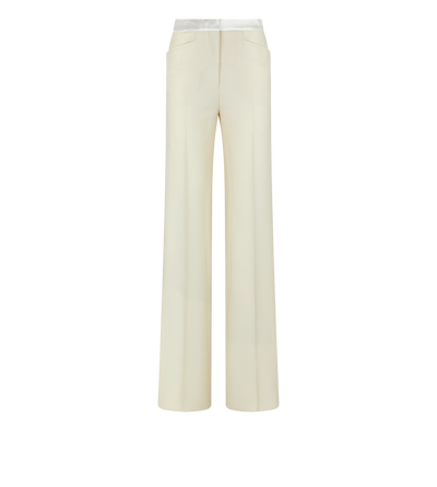 SILK BLEND TWILL TUXEDO TAILORED BOOT CUT PANTS