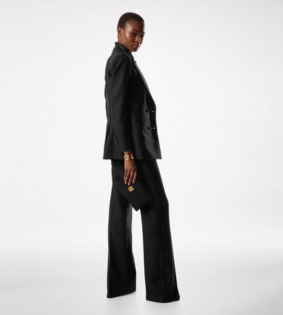 SILK BLEND TWILL TUXEDO TAILORED BOOT CUT PANTS image number 2