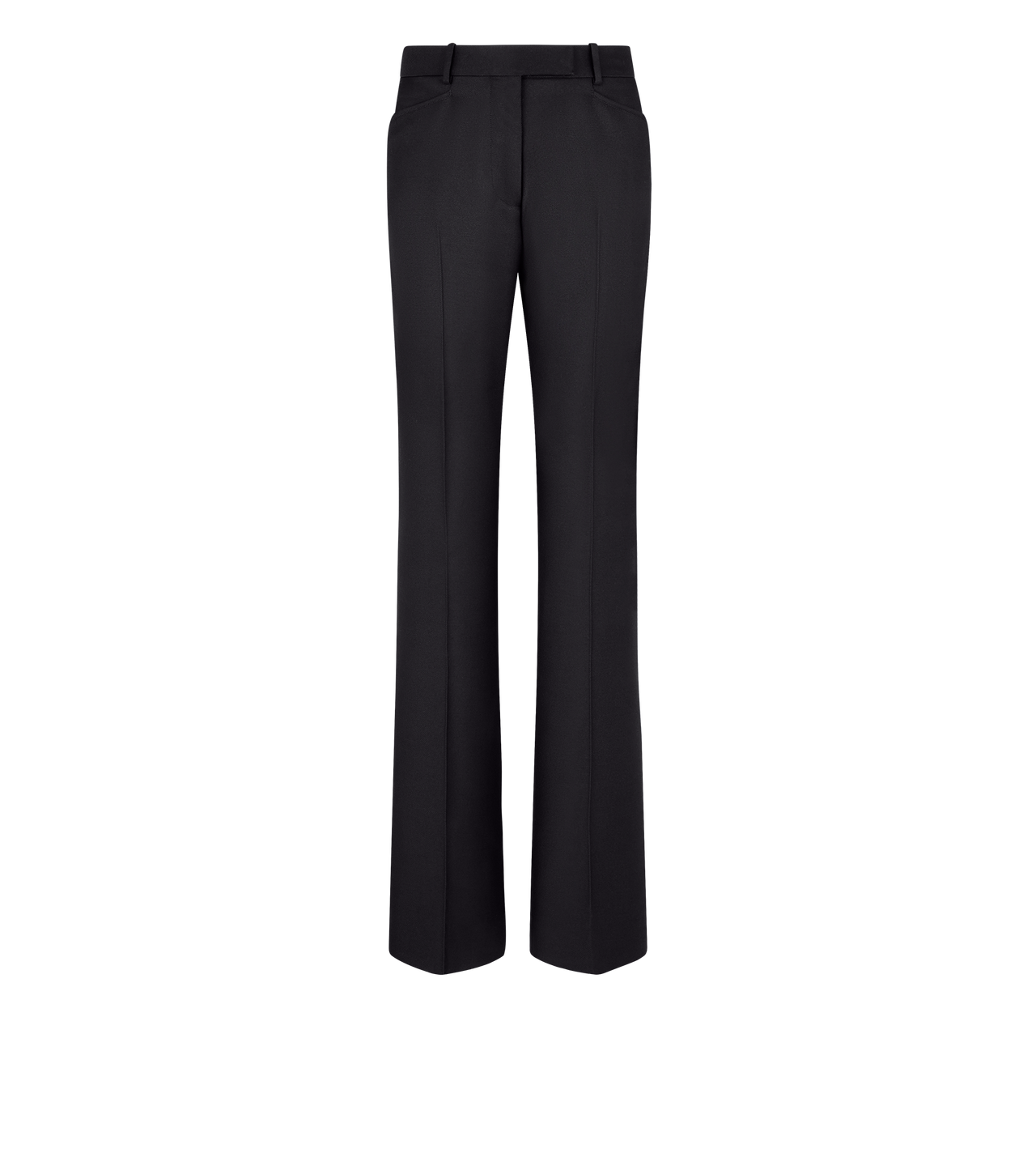 WOOL SILK TWILL TAILORED WIDE LEG PANTS image number 0