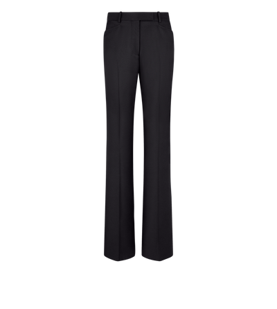 WOOL SILK TWILL TAILORED WIDE LEG PANTS