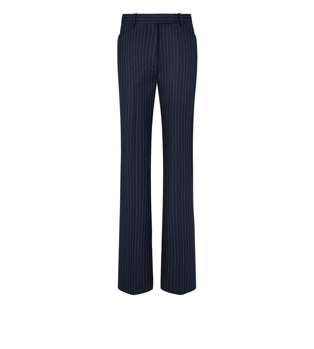 STRIPED WOOL FLANNEL TAILORED WIDE LEG PANTS image number 0