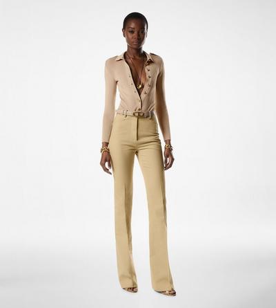 COTTON MOLESKIN TAILORED WIDE LEG PANTS image number 2