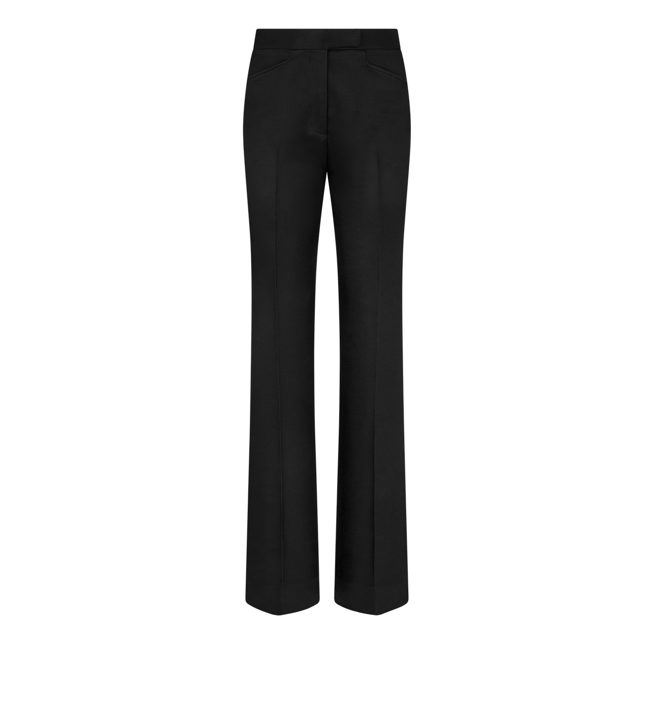 LUSTROUS BARATHEA SILK WOOL TAILORED TUXEDO WIDE LEG PANTS image number 0