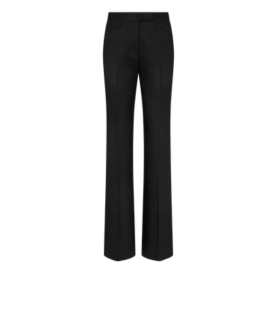 LUSTROUS BARATHEA SILK WOOL TAILORED TUXEDO WIDE LEG PANTS image number 0