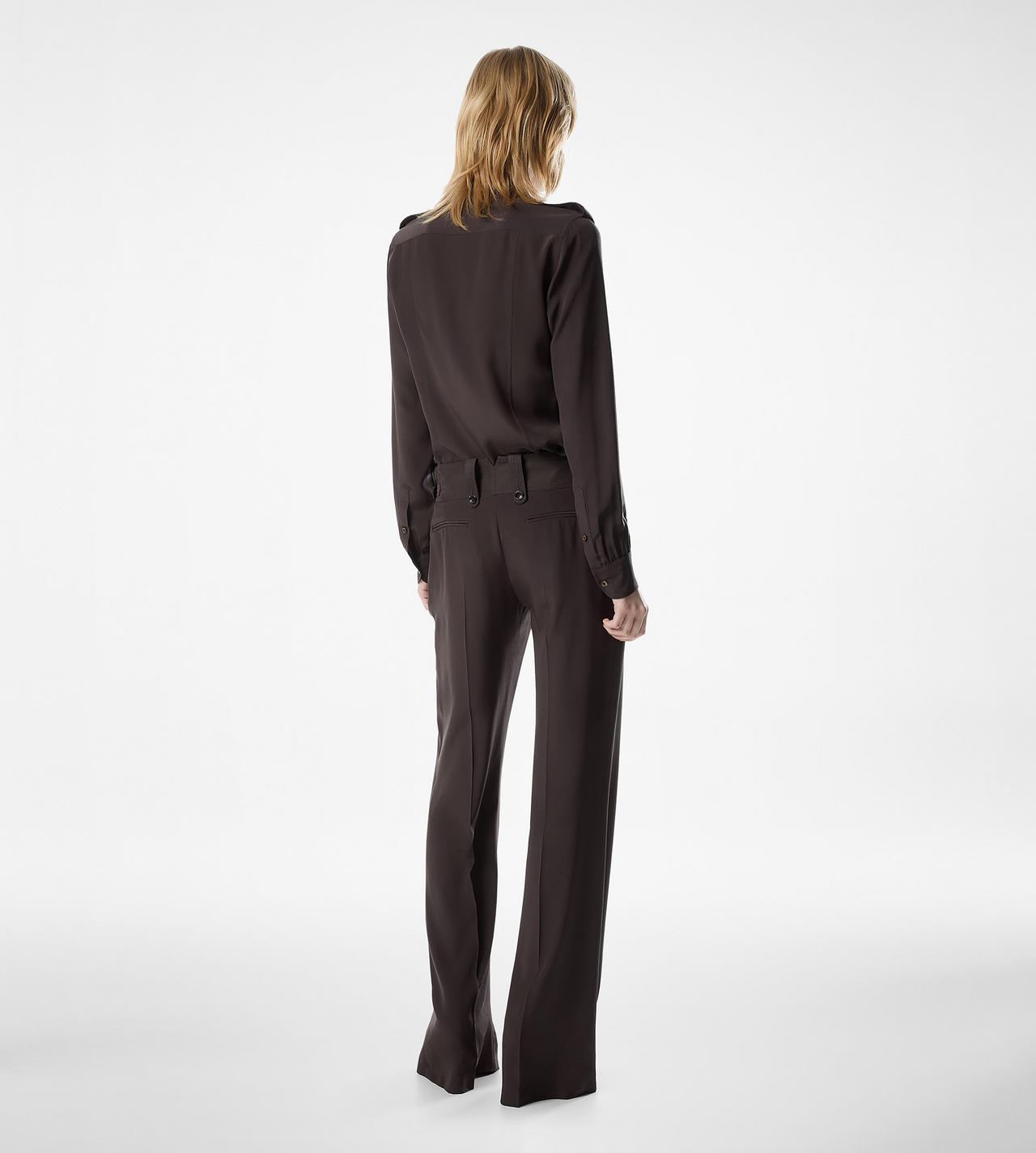 PLEATED WIDE LEG SILK PANTS image number 2