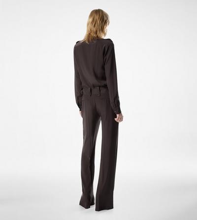 PLEATED WIDE LEG SILK PANTS image number 2