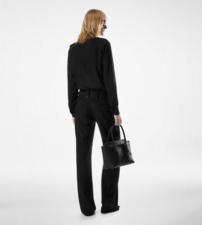 PLEATED WIDE LEG SILK PANTS image number 2