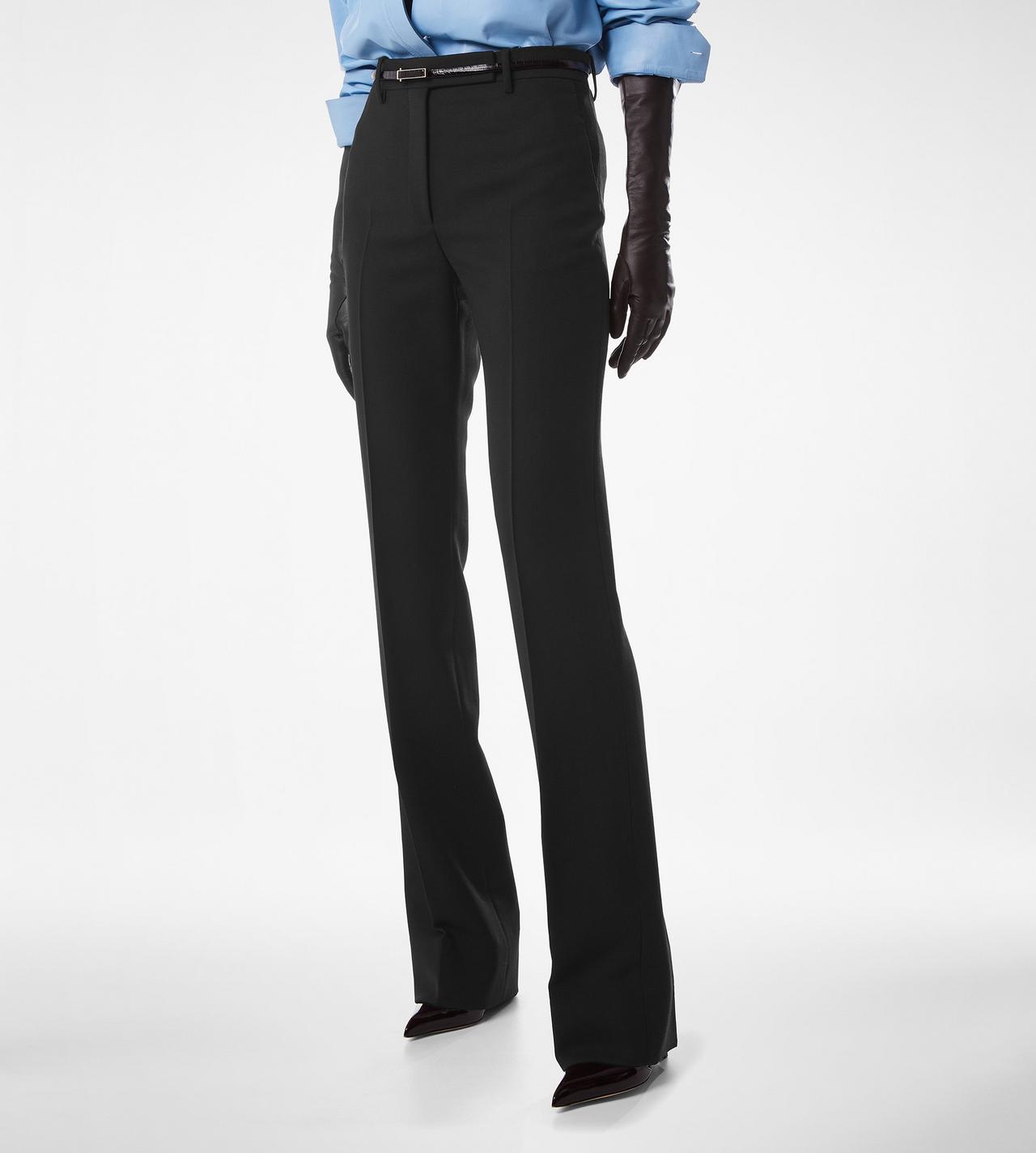 WOOL SILK BLEND TAILORED STRAIGHT PANTS image number 3