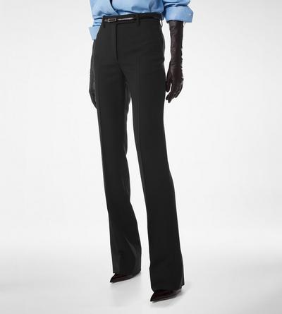 WOOL SILK BLEND TAILORED STRAIGHT PANTS image number 3