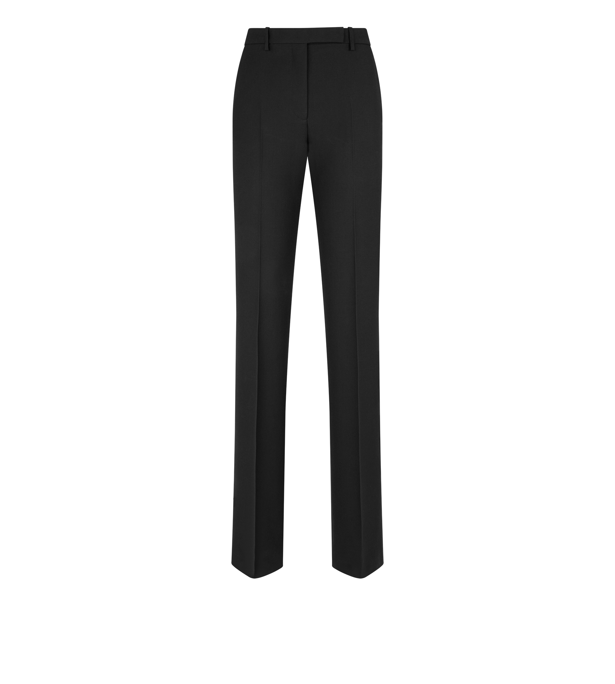 WOOL SILK BLEND TAILORED STRAIGHT PANTS
