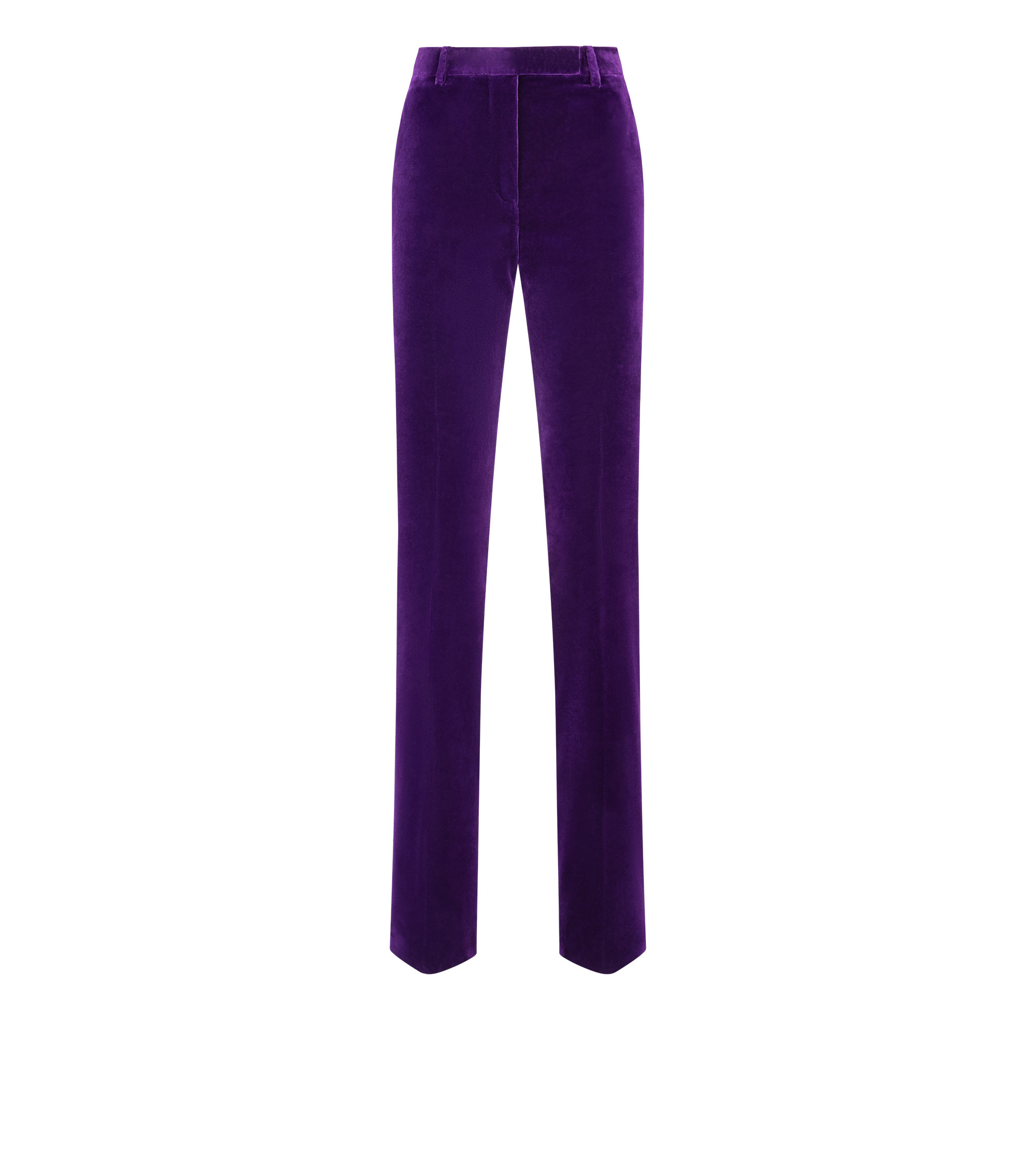 COTTON VELVET TAILORED STRAIGHT PANTS