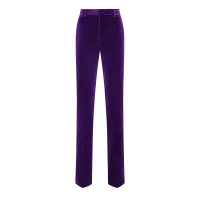 COTTON VELVET TAILORED STRAIGHT PANTS image number 0