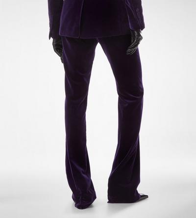 COTTON VELVET TAILORED STRAIGHT PANTS image number 4