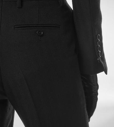 SHARP HERRINGBONE TAILORED STRAIGHT PANTS image number 1