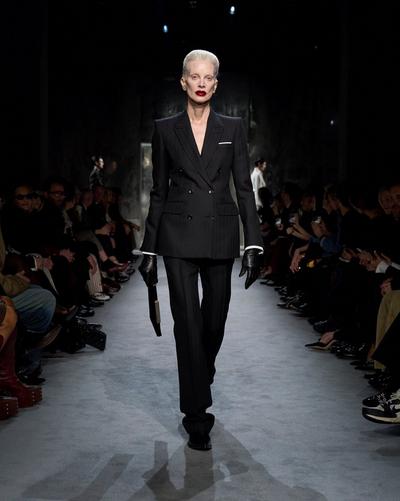 SHARP HERRINGBONE TAILORED STRAIGHT PANTS image number 5