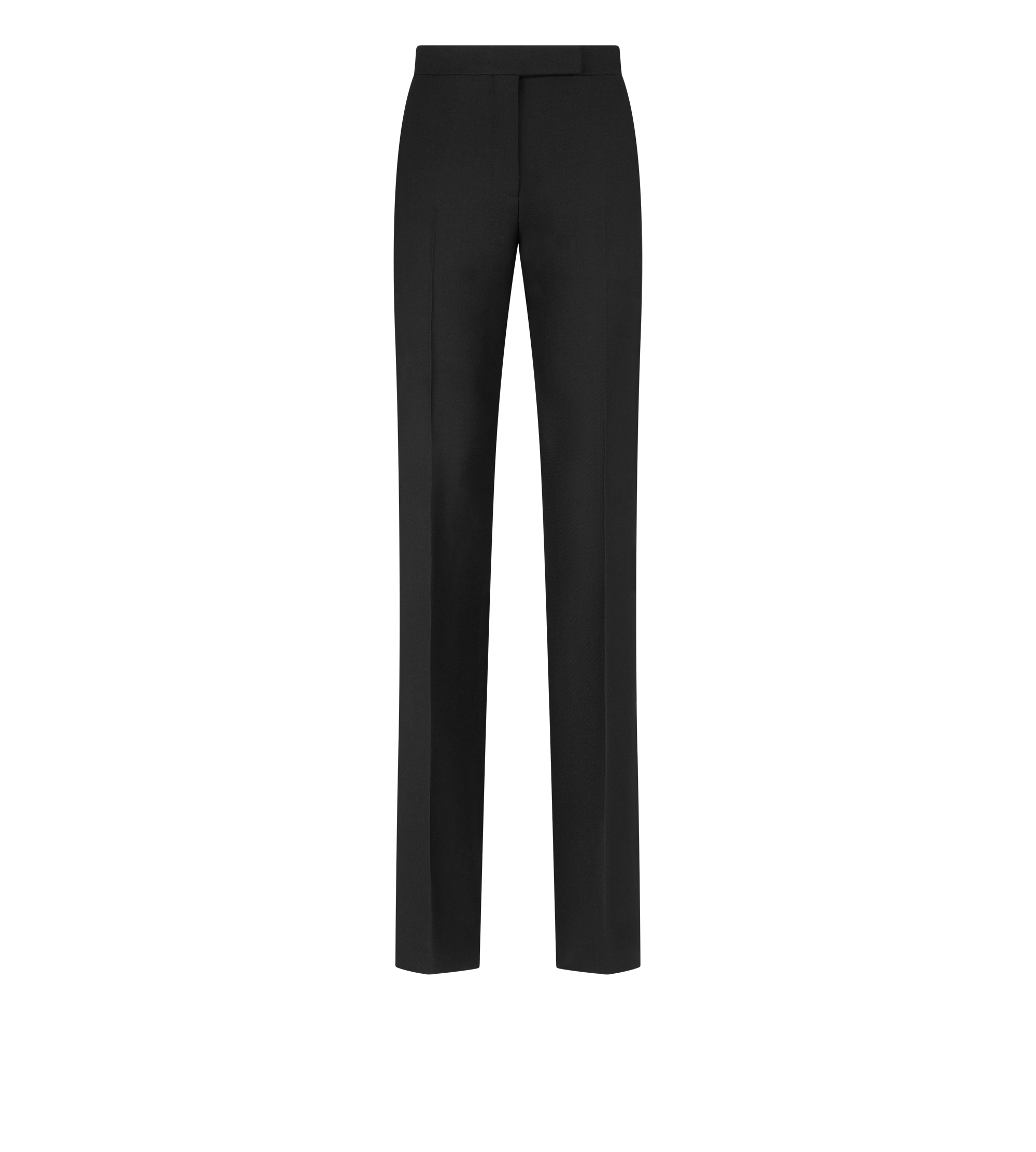 WOOL SILK BLEND TAILORED TUXEDO STRAIGHT PANTS