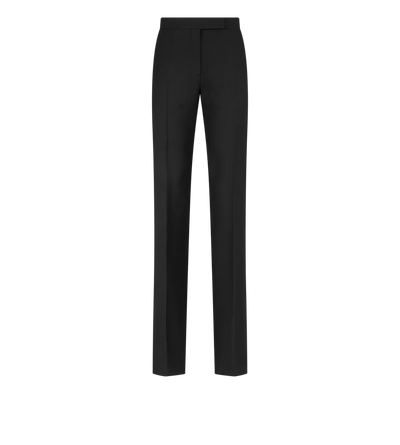 TOM FORD WOOL SILK BLEND BLACK WOOL SILK BLEND TAILORED TUXEDO STRAIGHT PANTS