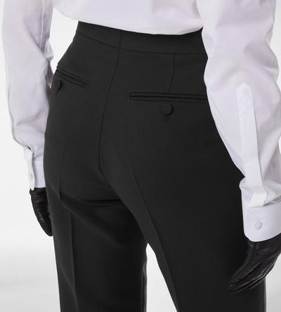 TOM FORD WOOL SILK BLEND BLACK WOOL SILK BLEND TAILORED TUXEDO STRAIGHT PANTS