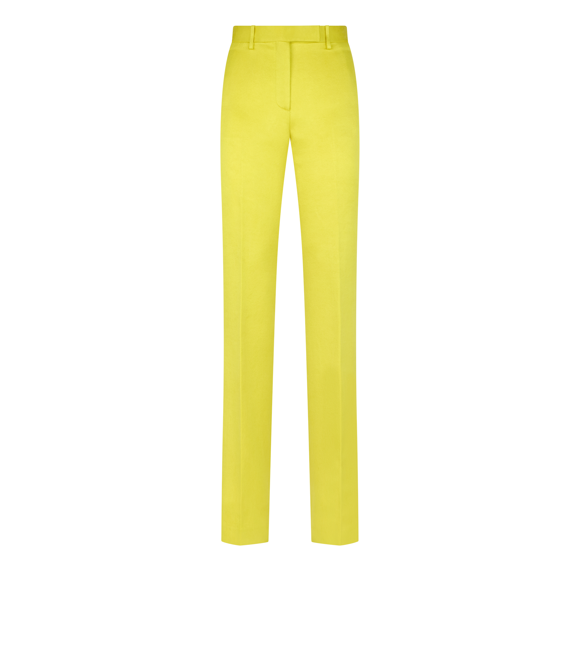 WASHED COTTON SILK BLEND DUCHESSE TAILORED STRAIGHT PANTS