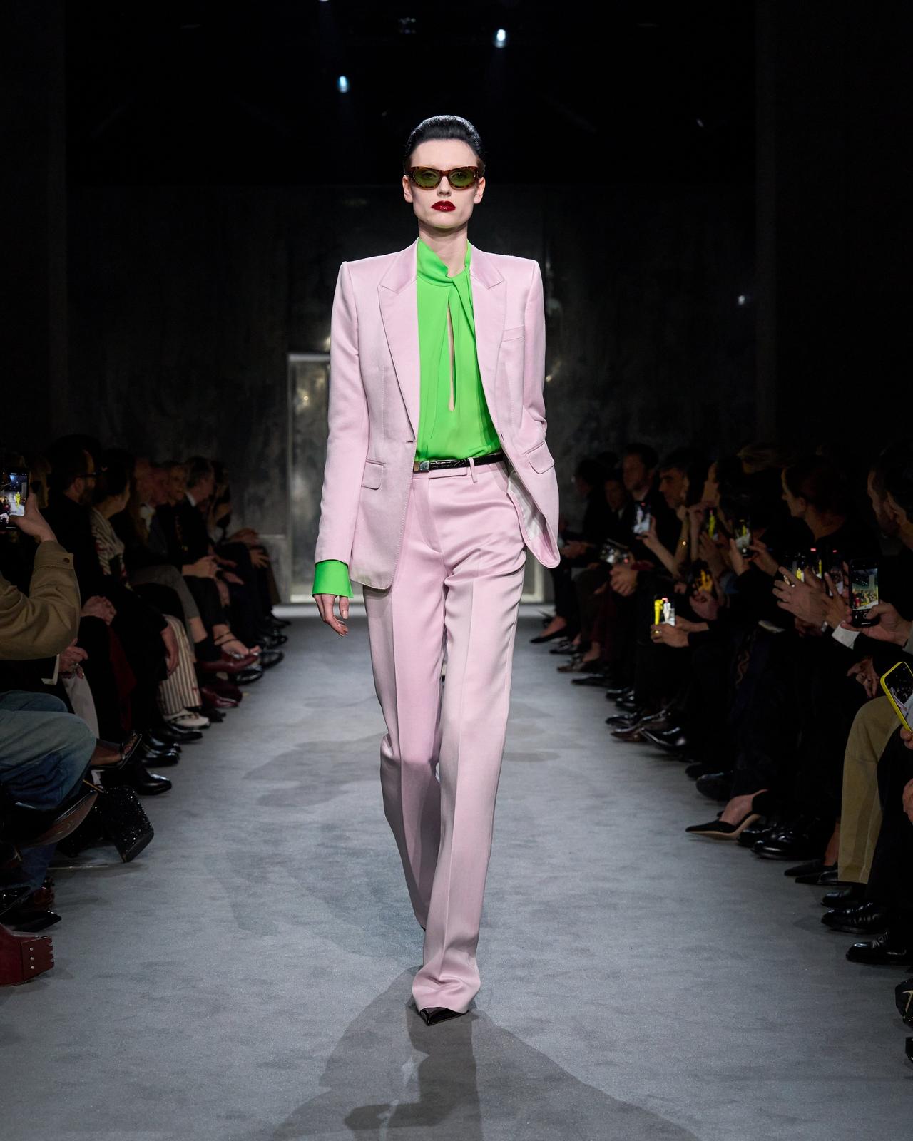 WASHED COTTON SILK BLEND DUCHESSE TAILORED STRAIGHT PANTS image number 5