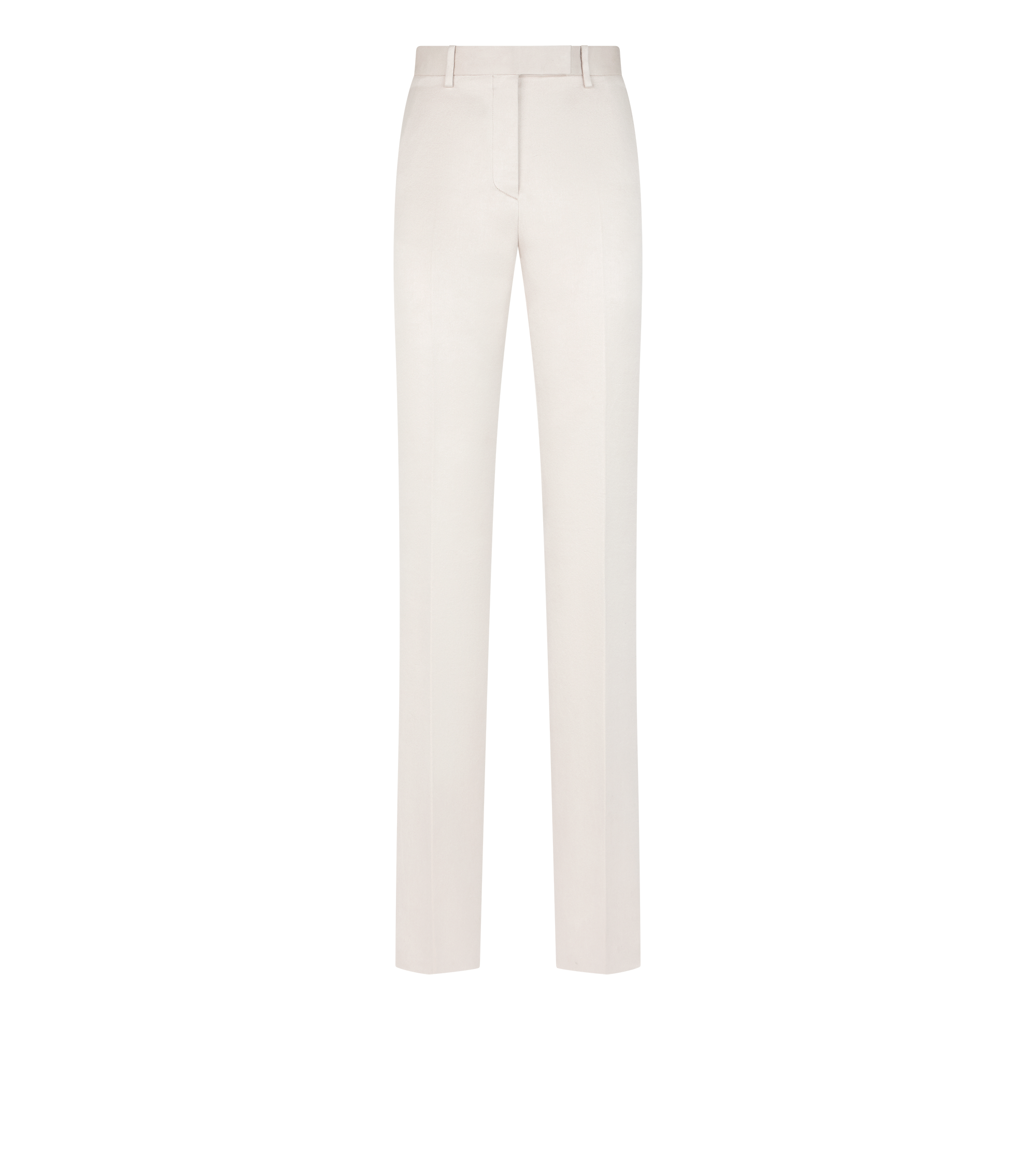 WASHED COTTON SILK BLEND DUCHESSE TAILORED STRAIGHT PANTS