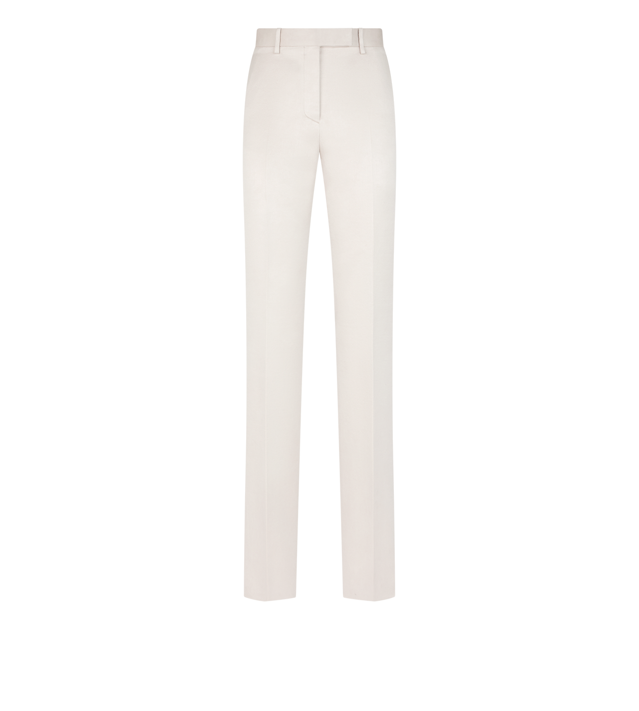 WASHED COTTON SILK BLEND DUCHESSE TAILORED STRAIGHT PANTS image number 0
