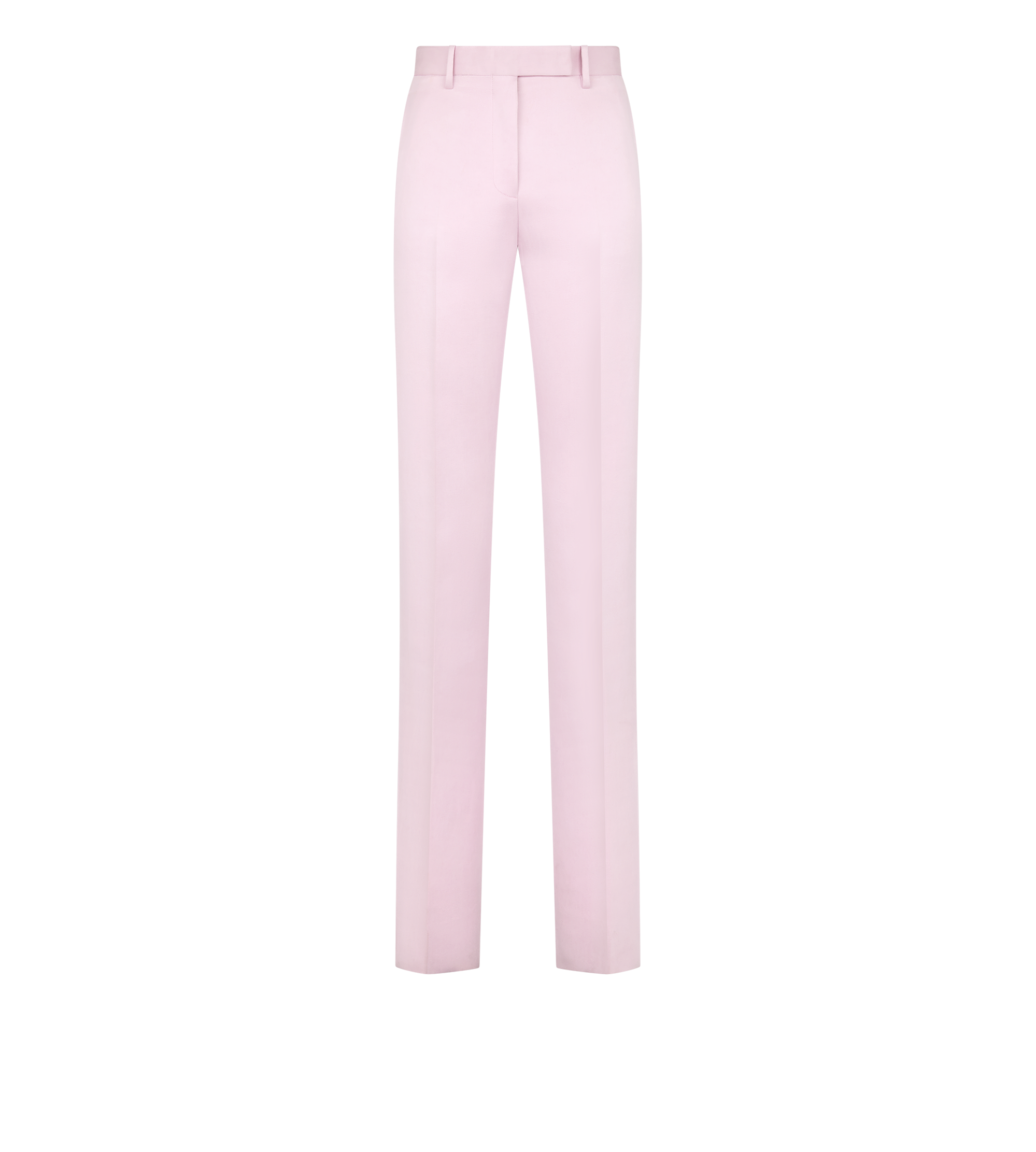 WASHED COTTON SILK BLEND DUCHESSE TAILORED STRAIGHT PANTS