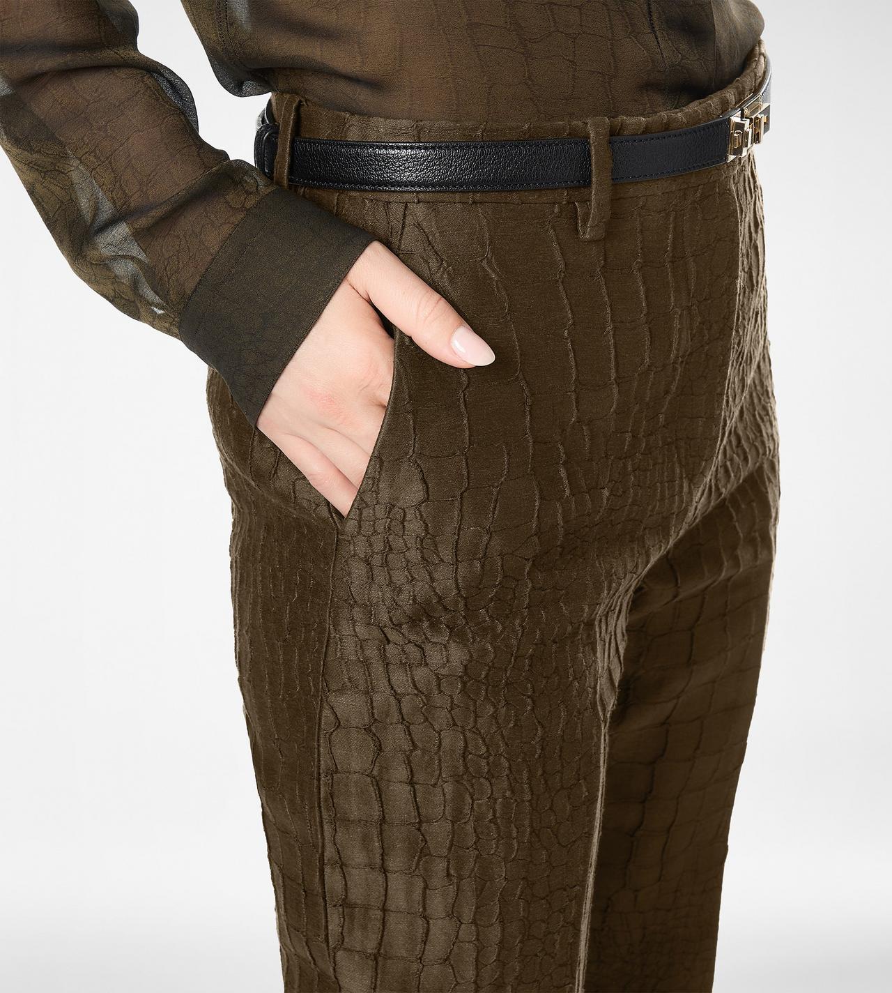CROCO JACQUARD TAILORED STRAIGHT PANTS image number 1