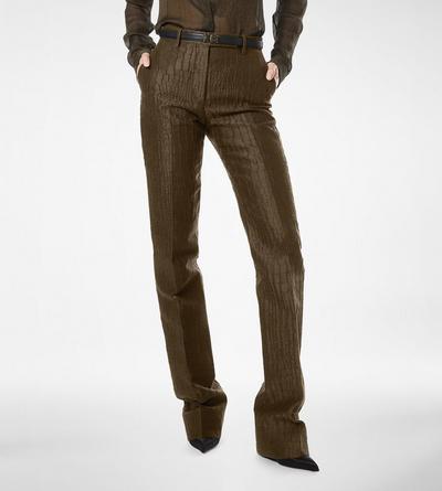 CROCO JACQUARD TAILORED STRAIGHT PANTS image number 3
