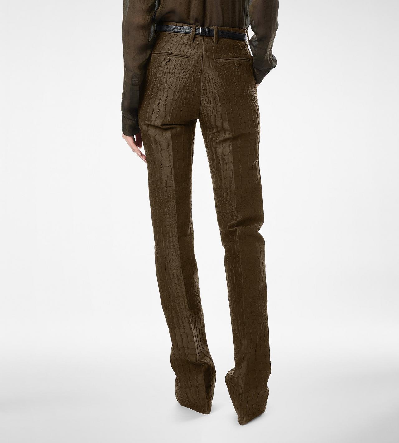 CROCO JACQUARD TAILORED STRAIGHT PANTS image number 4