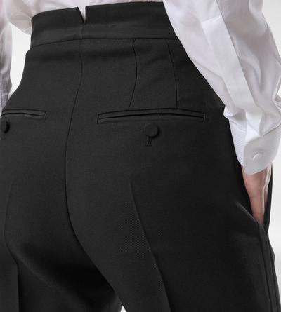 WOOL SILK BLEND HIGH-WAISTED TUXEDO PANTS image number 1