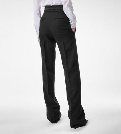 WOOL SILK BLEND HIGH-WAISTED TUXEDO PANTS image number 4