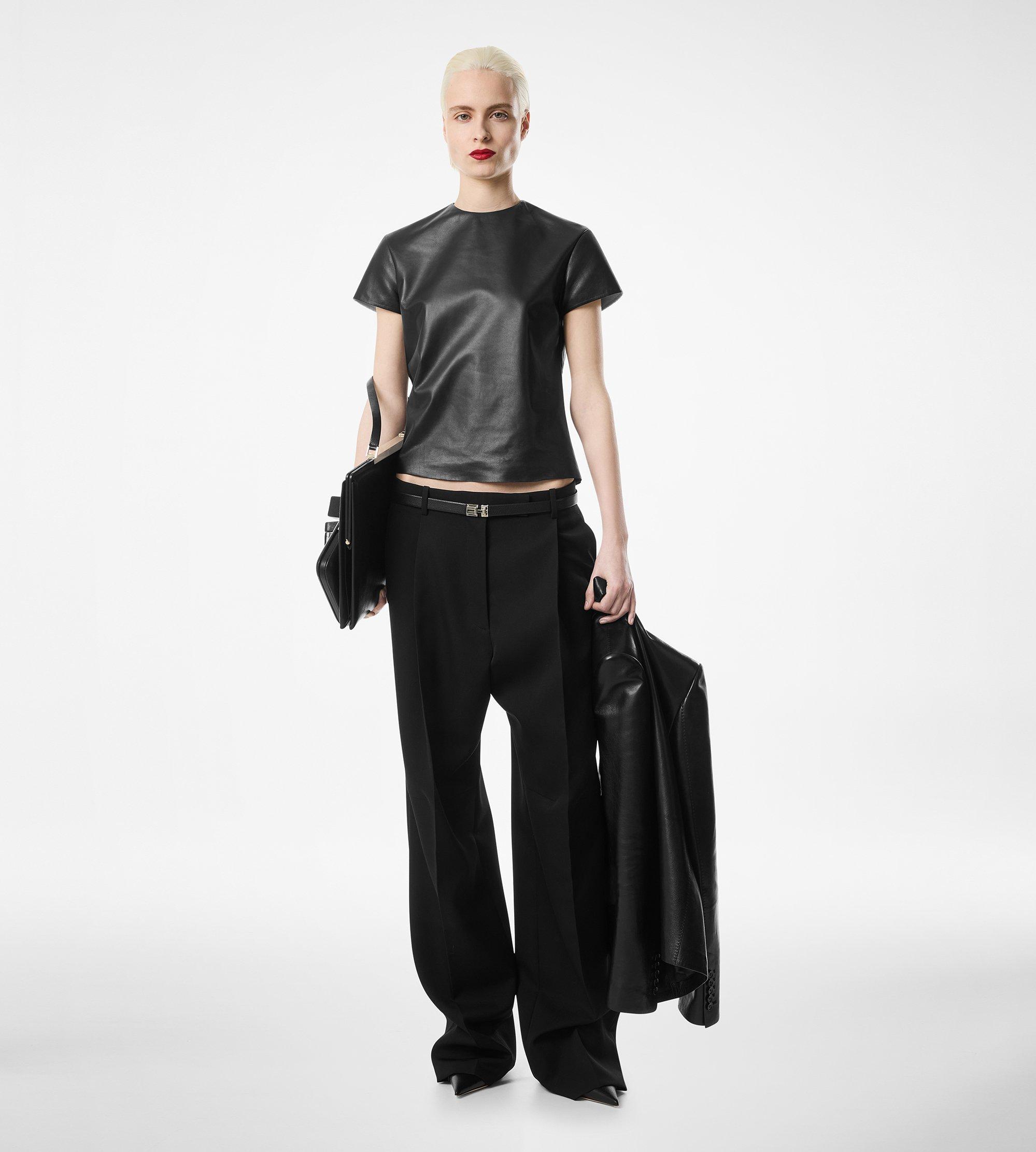 SHARP WOOL PLEATED PANTS