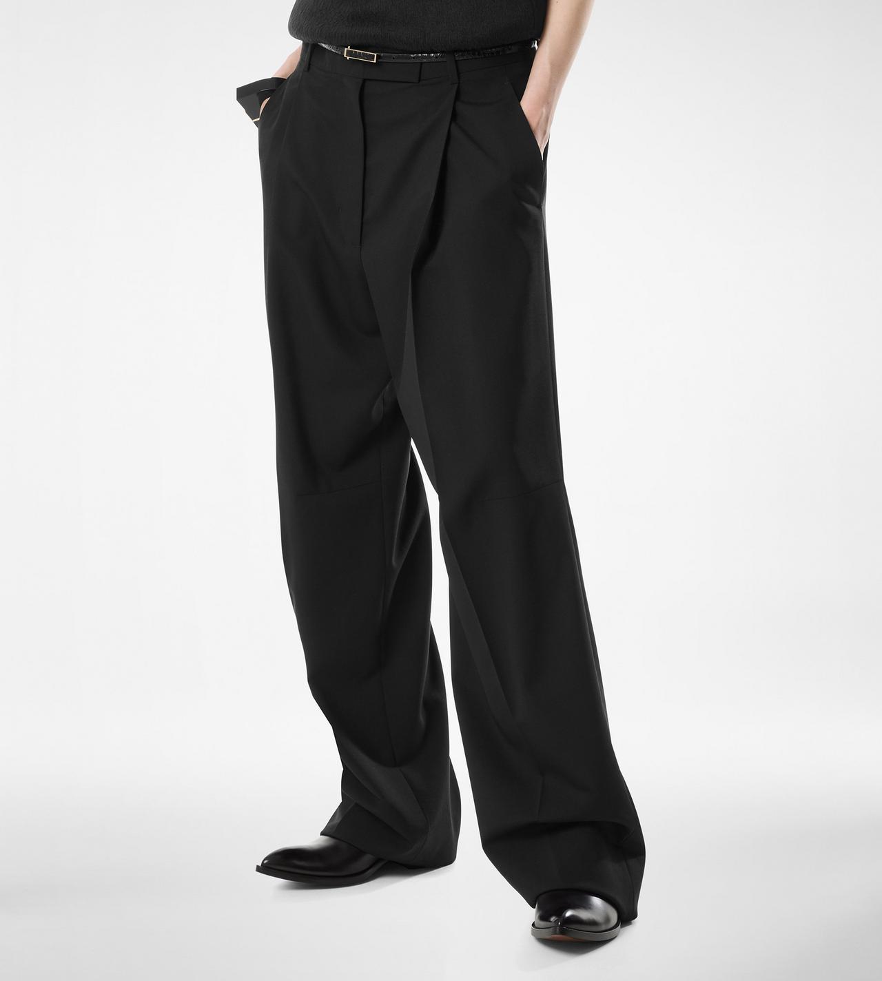 TOM FORD WOOL BLACK FRESCO LANA PLEATED PANTS