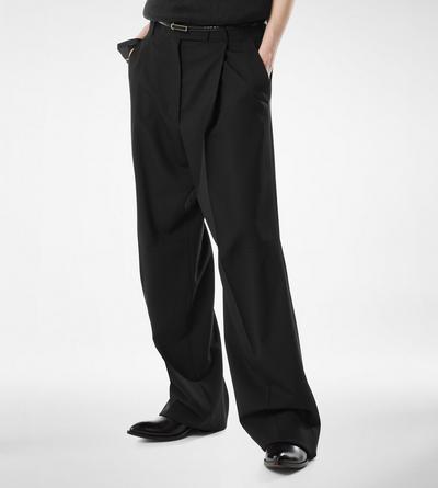 TOM FORD WOOL BLACK FRESCO LANA PLEATED PANTS