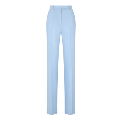SEQUINED WOOL BLEND CREPE TAILORED STRAIGHT PANTS image number 0