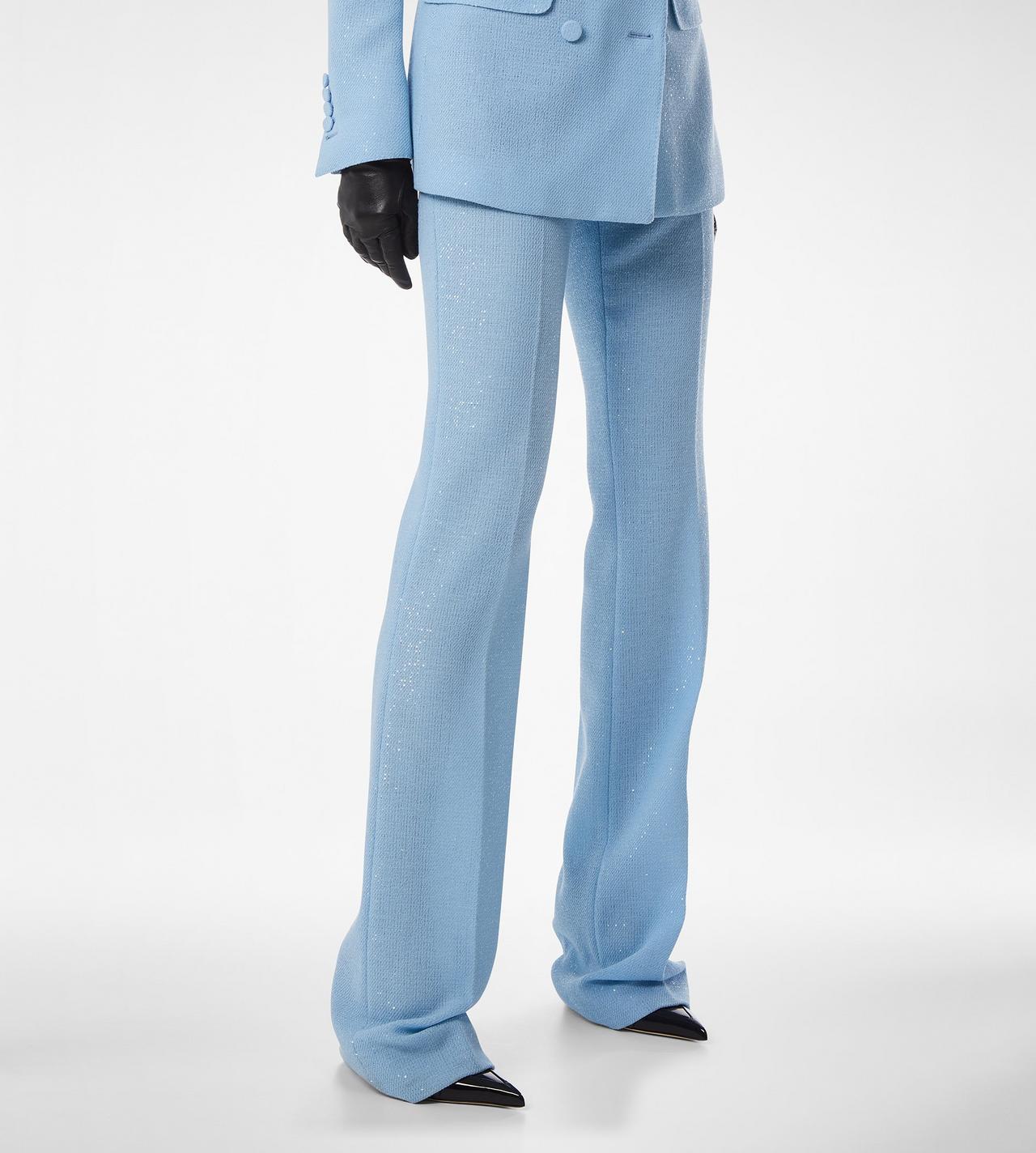 SEQUINED WOOL BLEND CREPE TAILORED STRAIGHT PANTS image number 3