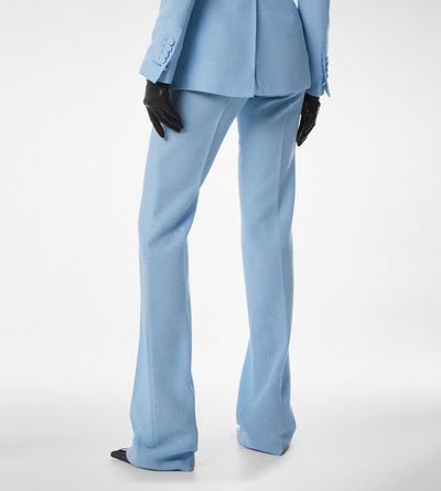 SEQUINED WOOL BLEND CREPE TAILORED STRAIGHT PANTS image number 4