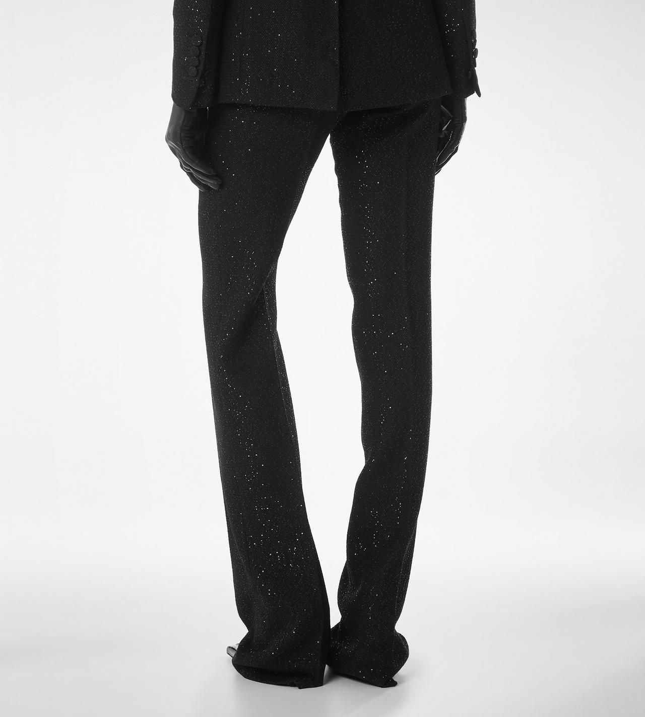 SEQUINED WOOL BLEND CREPE TAILORED STRAIGHT PANTS image number 4