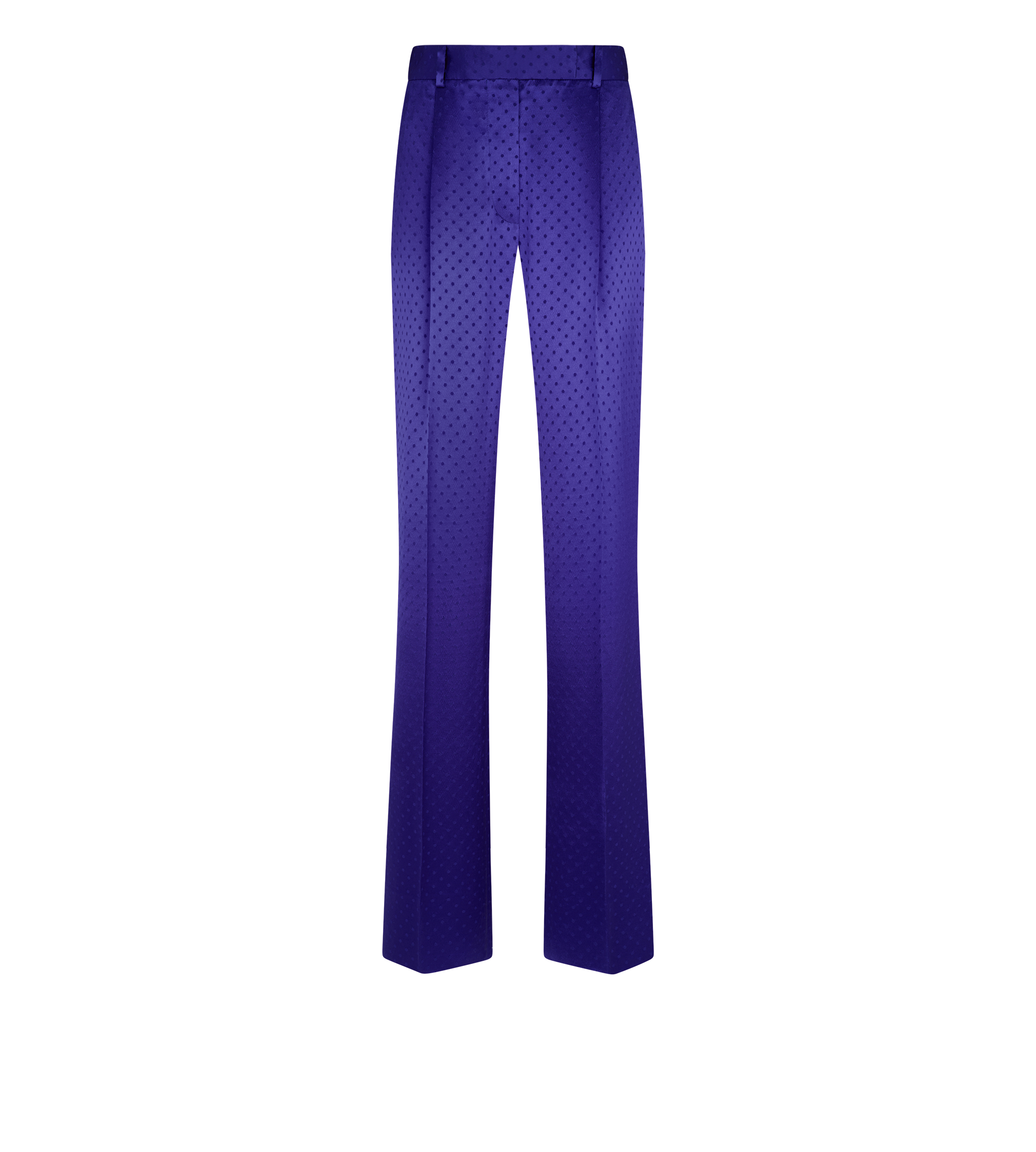 POLKA DOT JACQUARD PLEATED STRAIGHT PANTS