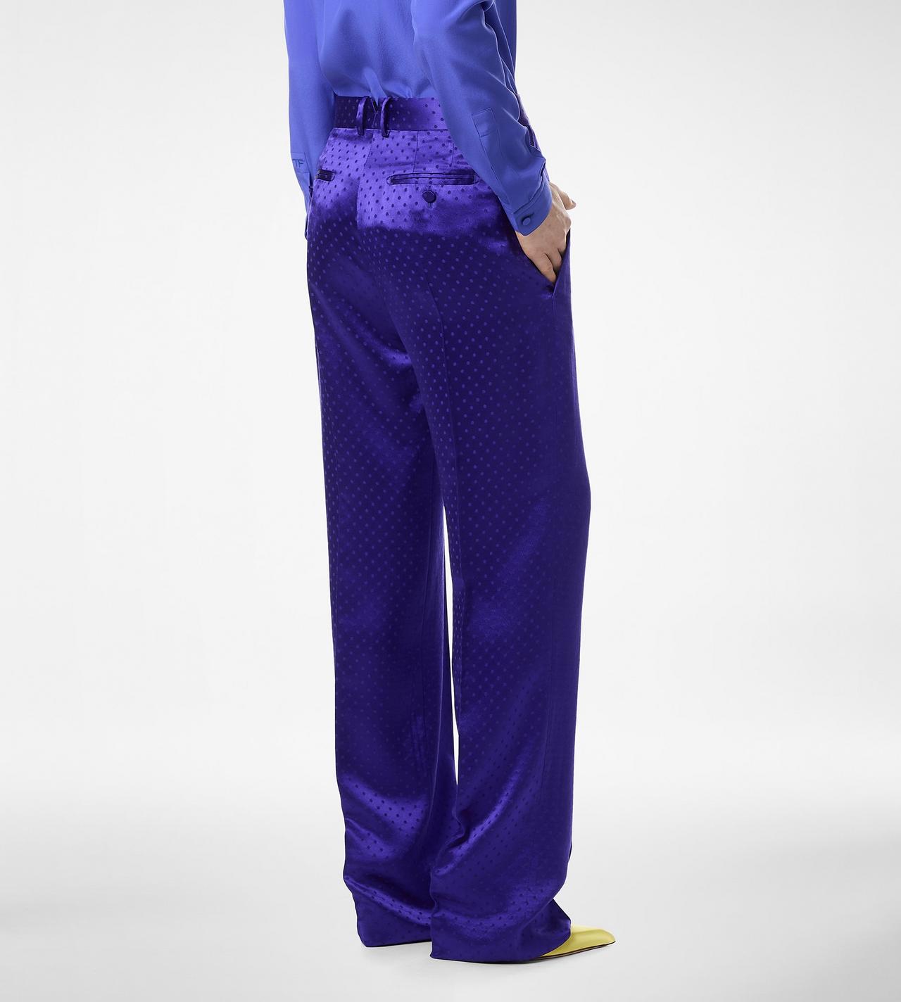 POLKA DOT JACQUARD PLEATED STRAIGHT PANTS image number 4