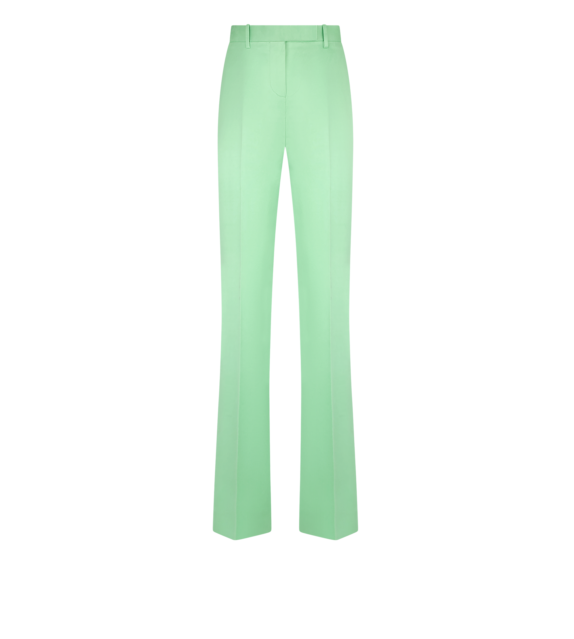 WASHED COTTON SILK BLEND DUCHESSE TAILORED STRAIGHT PANTS