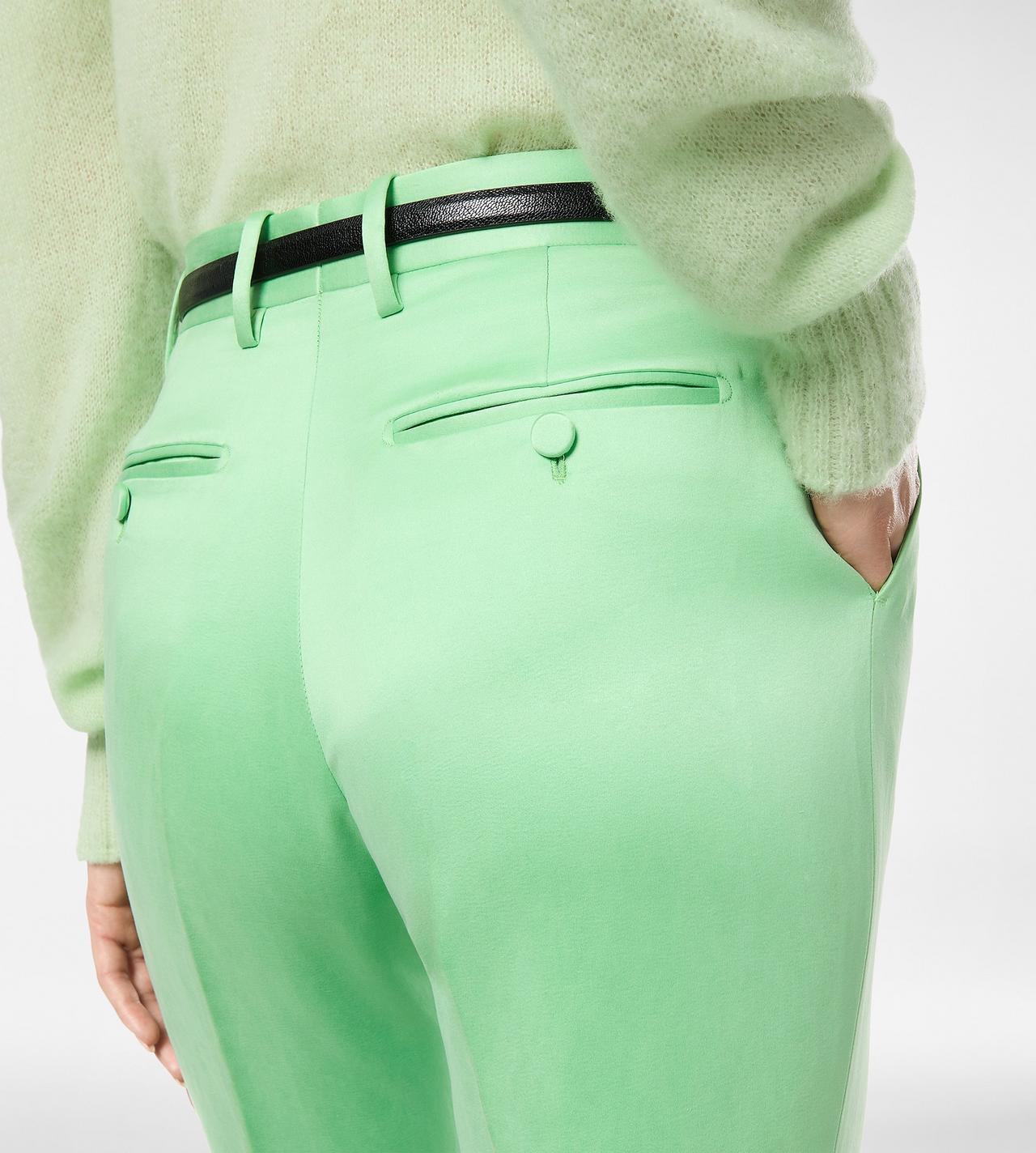 WASHED COTTON SILK BLEND DUCHESSE TAILORED STRAIGHT PANTS image number 1