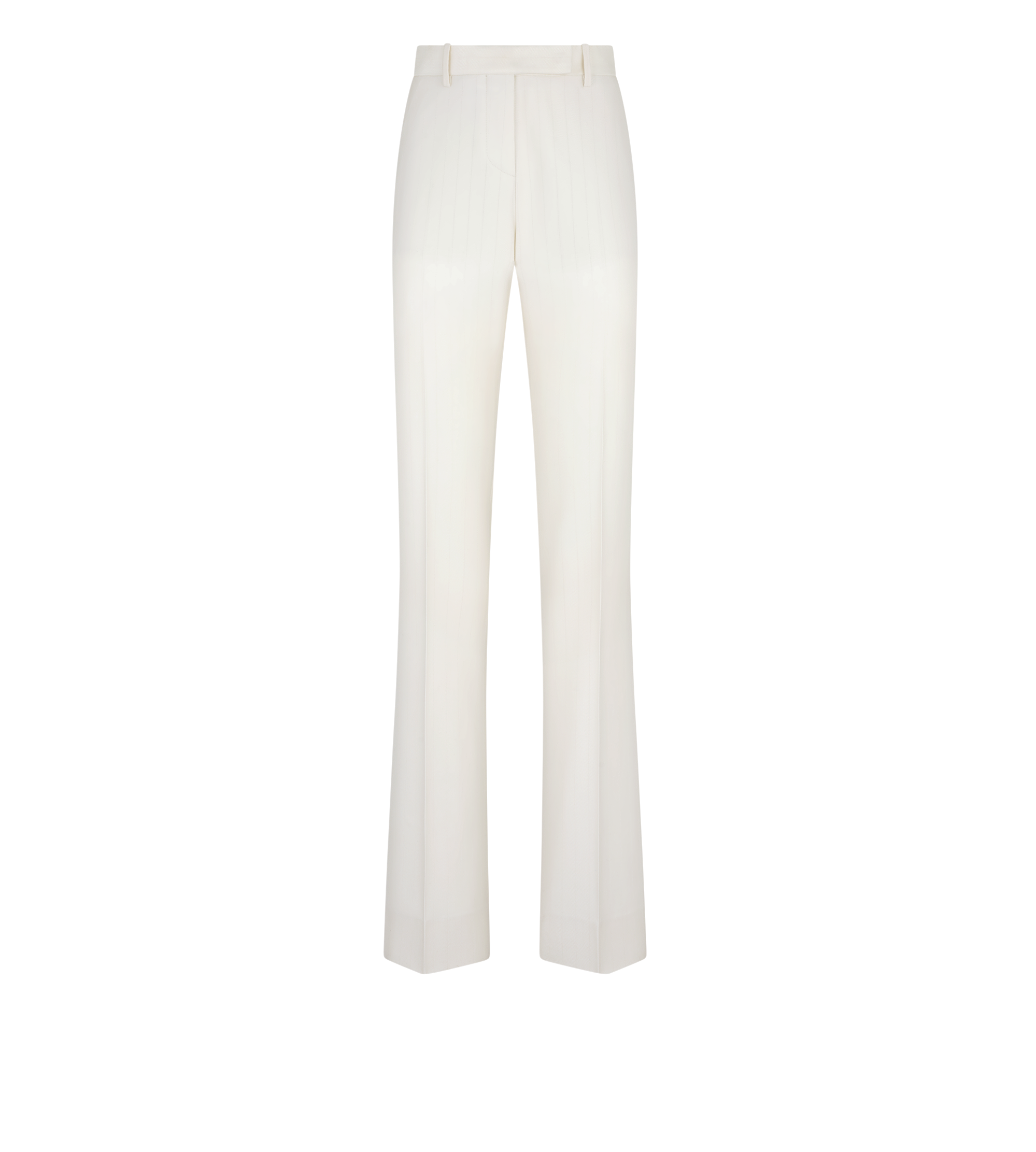 SHADOW STRIPE WOOL SILK TAILORED STRAIGHT PANTS